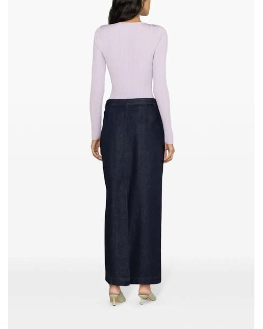 Theory Blue Pencil Midi Skirt