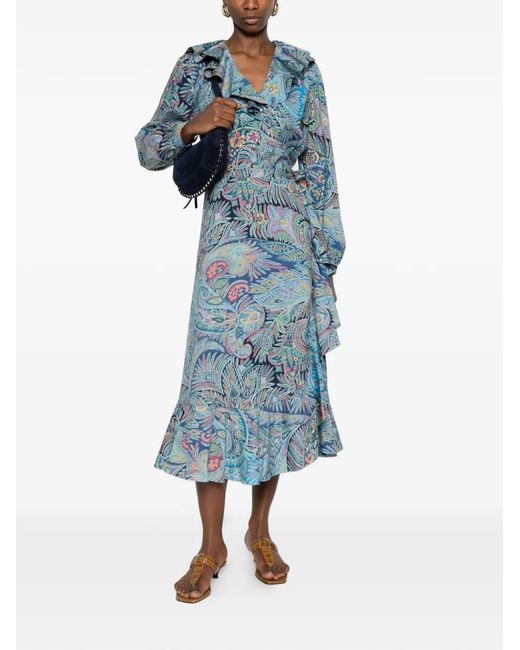 Etro Blue Cotton Elastane Skirt
