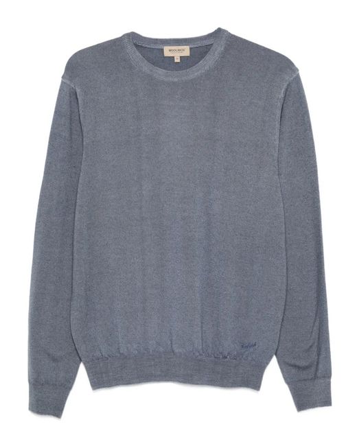 Woolrich Gray Crew-Neck Sweater for men