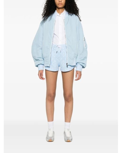 Casablanca Blue Drawstring Pattern Shorts