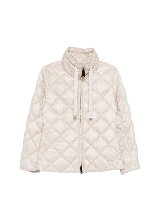 Max Mara White Quilted-Design Zip-Up Jacket