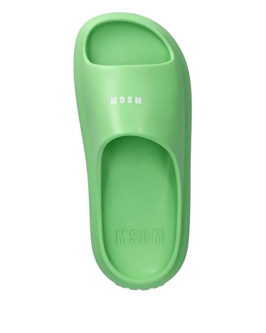 Sandales À Logo Embossé MSGM en coloris Green