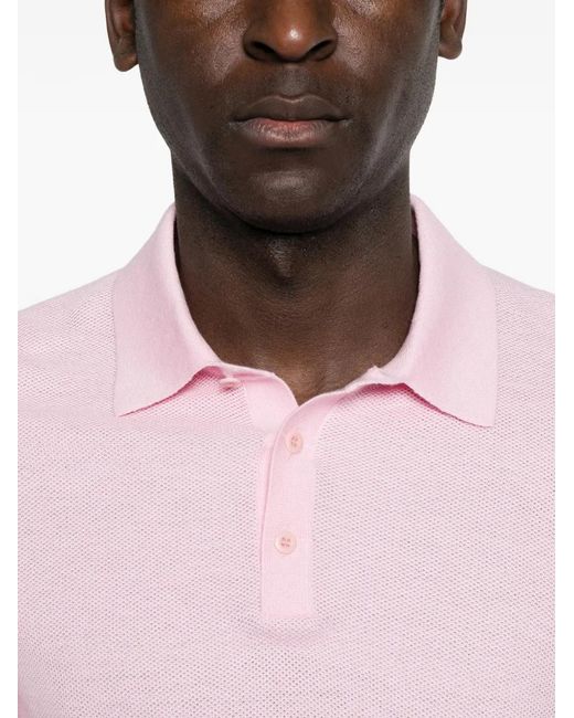 Bompard Pink Piqué-Knit Polo Shirt for men