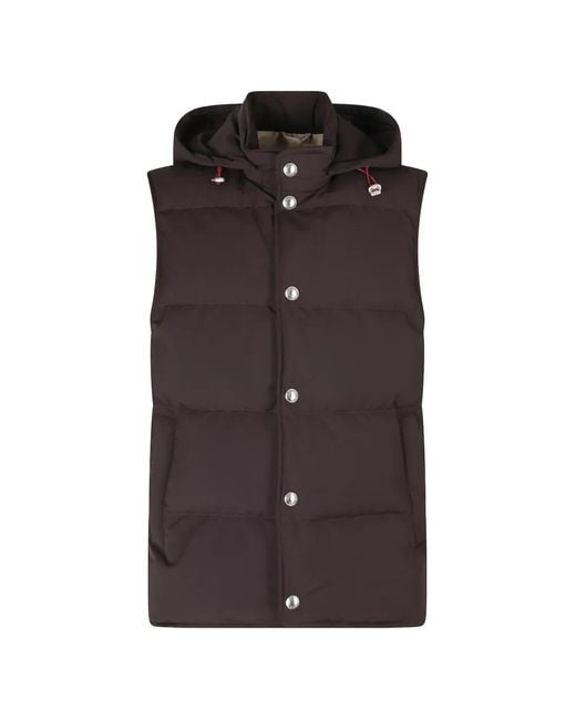 Eleventy Purple Hooded Padded Gilet for men