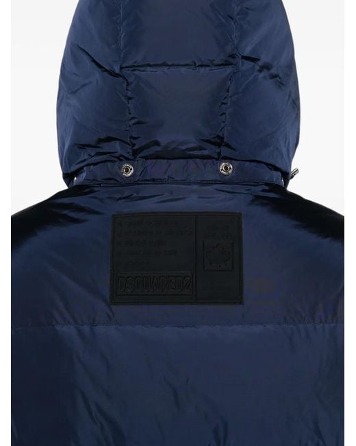 Plumífero Con Capucha DSquared² de hombre de color Blue