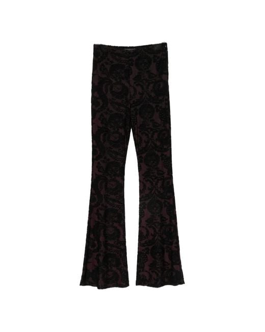 Etro Black Printed Flared Trousers