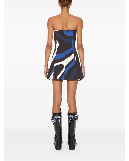 Emilio Pucci Blue Marmo-Print Minidress