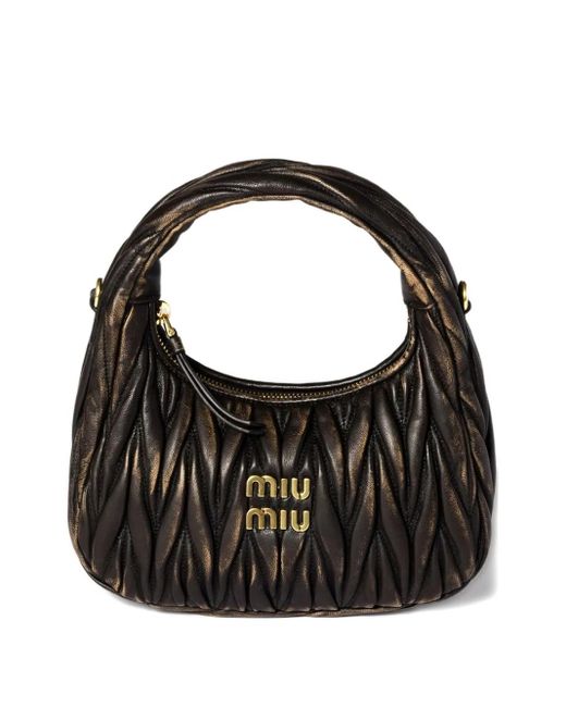 Sac Porté Épaule Wander À Design Matelassé Miu Miu en coloris Black