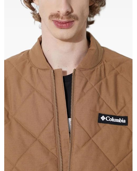 Columbia Brown Rad Padded Diamond-Quilted Bomber Jacket for men
