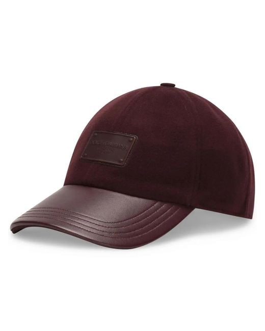 Dolce & Gabbana Red Logo-Patch Tonal Baseball Cap for men