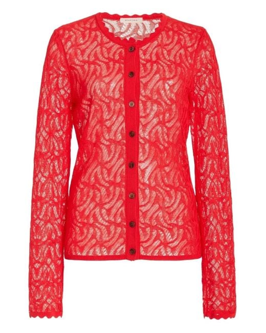 DIOTIMA Red Portia Cardigan Mit Gewellter Spitze