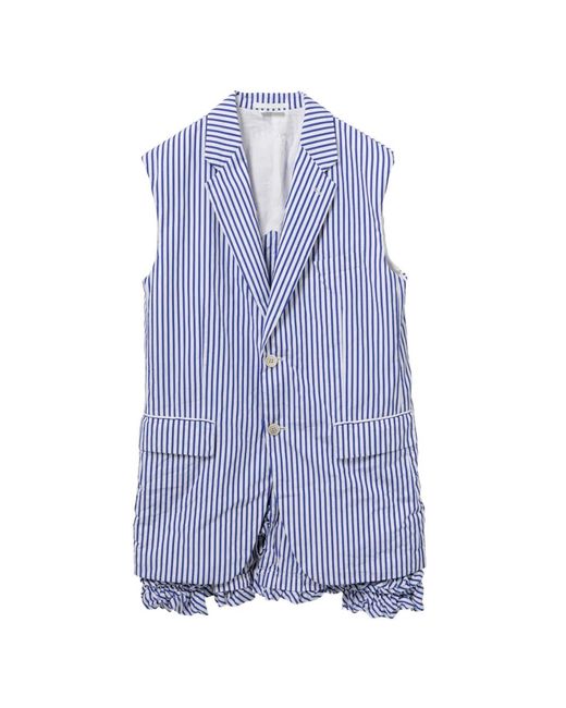 Comme des Garçons Blue Striped Waistcoat