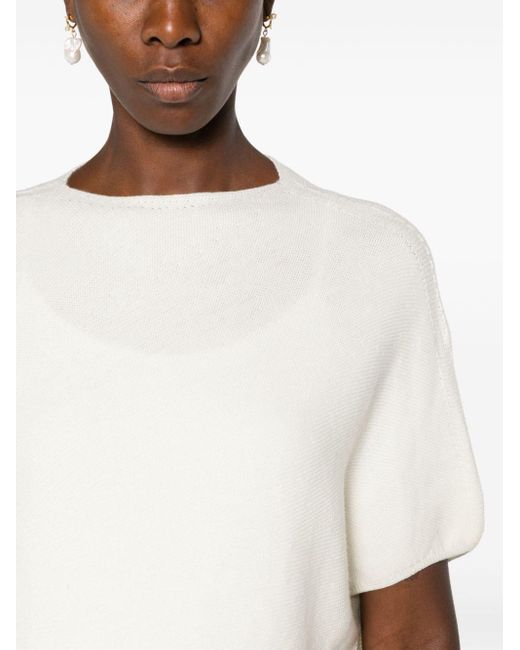 Christian Wijnants White Klanni Asymmetric Knitted T-shirt