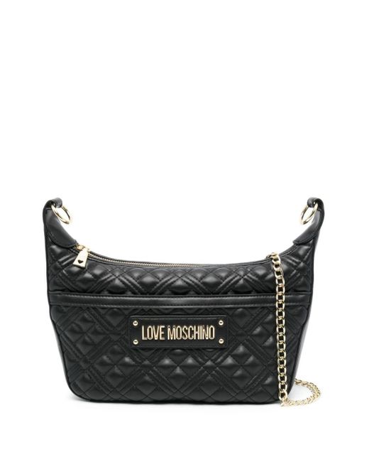 Love Moschino Black Logo-lettering Quilted Bag