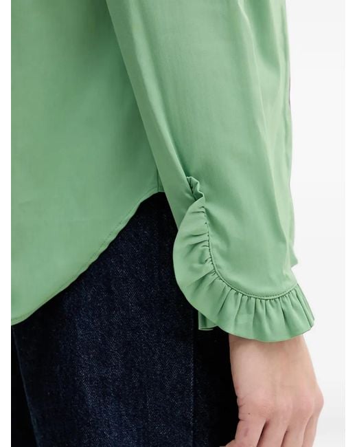 Mos Mosh Green Mattie Ruffled-Cuff Shirt