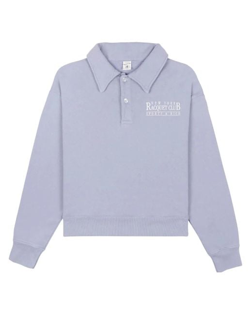 Sporty & Rich Purple Ny Racquet Club Cotton Polo