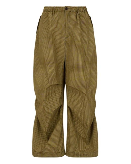 Marni Green Checkered Trousers for men