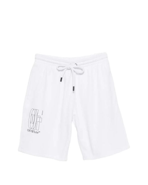 Off-White c/o Virgil Abloh White Arrows-Print Drawstring Shorts for men