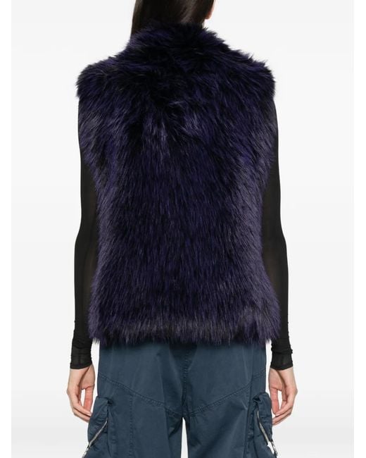 Patrizia Pepe Blue Fluffy Gilet