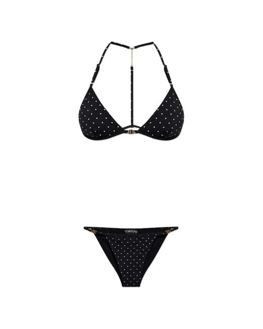 Tom Ford White Polka-Dot-Print Bikini
