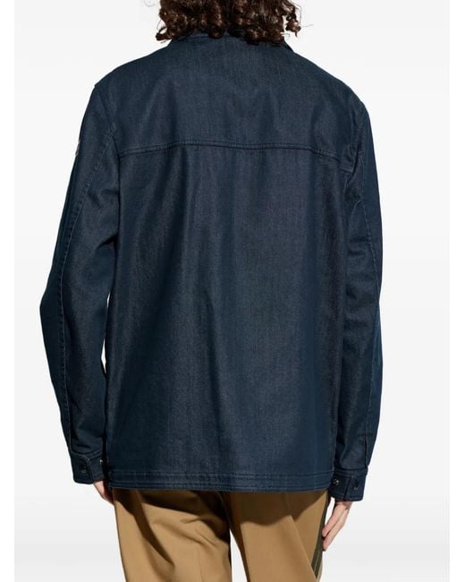 Moncler Blue Haderu Logo-Patch Jacket for men
