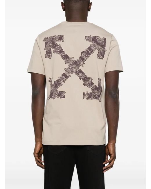 Off-White c/o Virgil Abloh Natural Heraldic Graphic T-Shirt for men