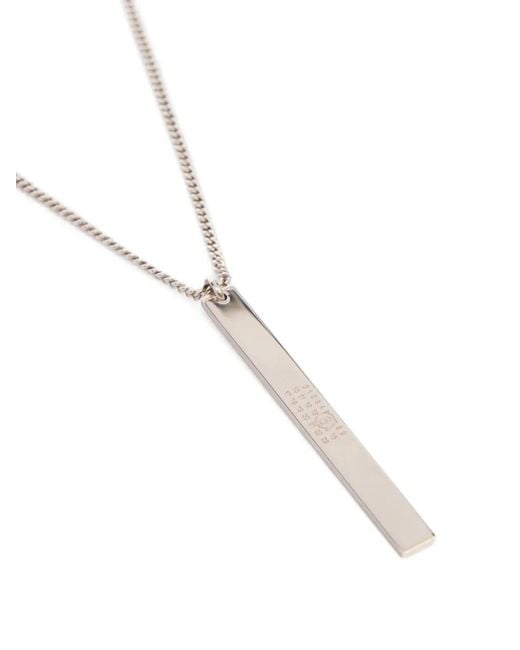 MM6 by Maison Margiela White Minimal Pendant Necklace