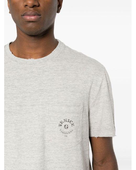 T-shirt con effetto vissuto di Golden Goose Deluxe Brand in White da Uomo