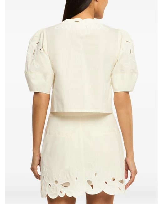 Cinq À Sept White Bellara Paisley Bloom Blouse