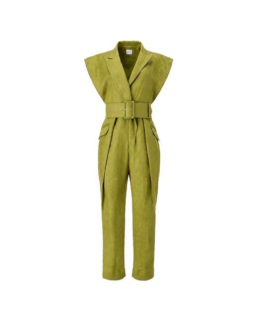 MOOS STUDIO Green Combinaison Ceinturée Army À Mancherons