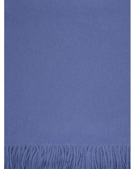 Bompard Blue Eb Fringed Monogram Scarf