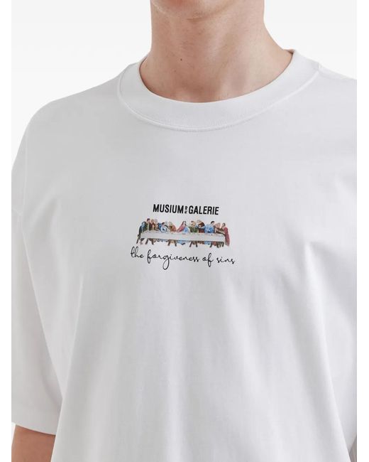 Musium Div. White T-Shirt À Imprimé Graphique for men
