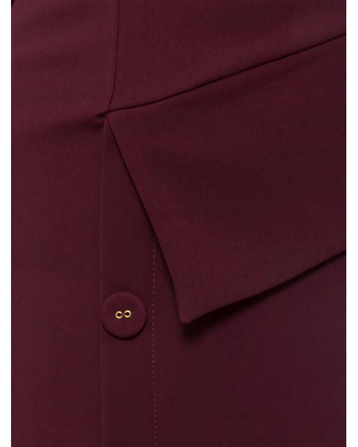 Nissa Purple Button-Detail Midi Dress