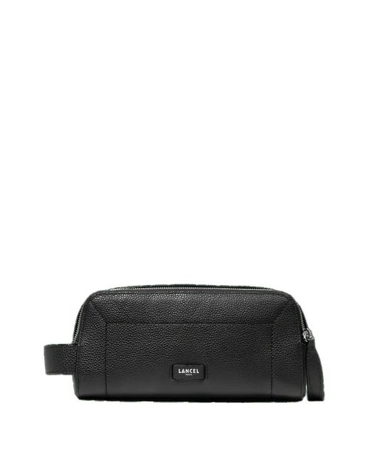 Lancel Black Ninon Leather Zip-Top Toiletry Bag