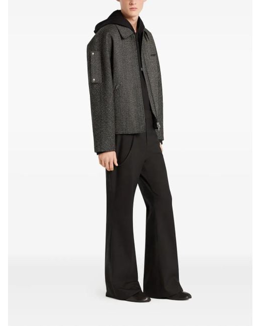 Courreges Black Textured Zip-Up Jacket for men