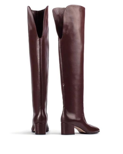 Le Silla Red Danielle Over-The-Knee Leather Boots
