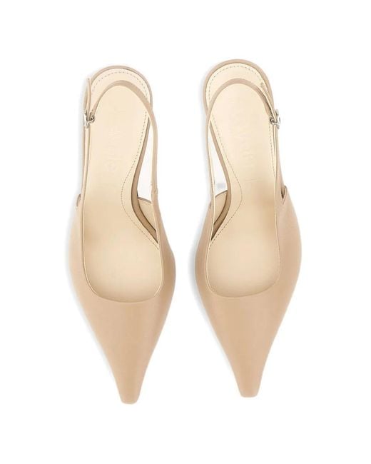 Aeyde Natural Fernanda Leather Slingback Heeled Pumps
