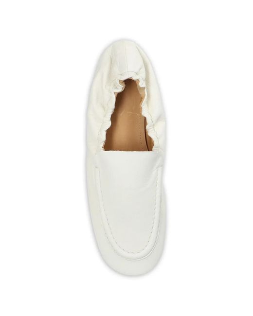 Odissi White Leather Loafers