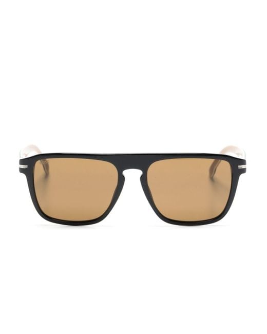 Boss Natural Rectangle-shape Tinted Sunglasses for men