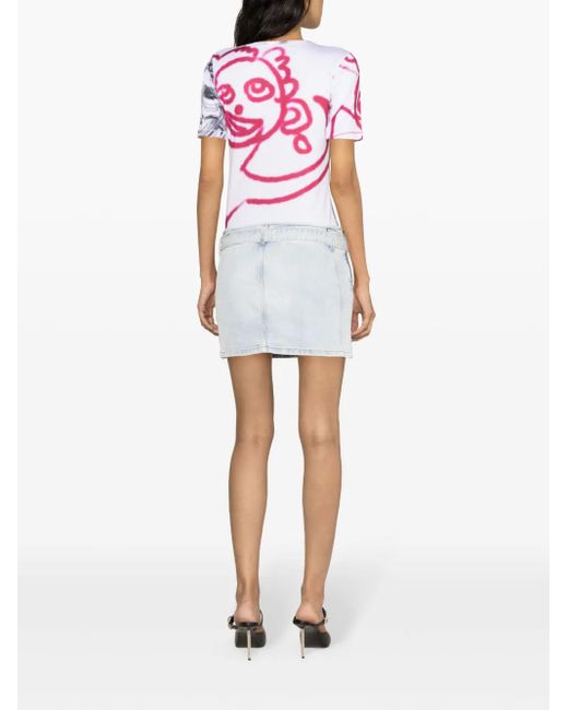 DIESEL White Logo Mini Skirt