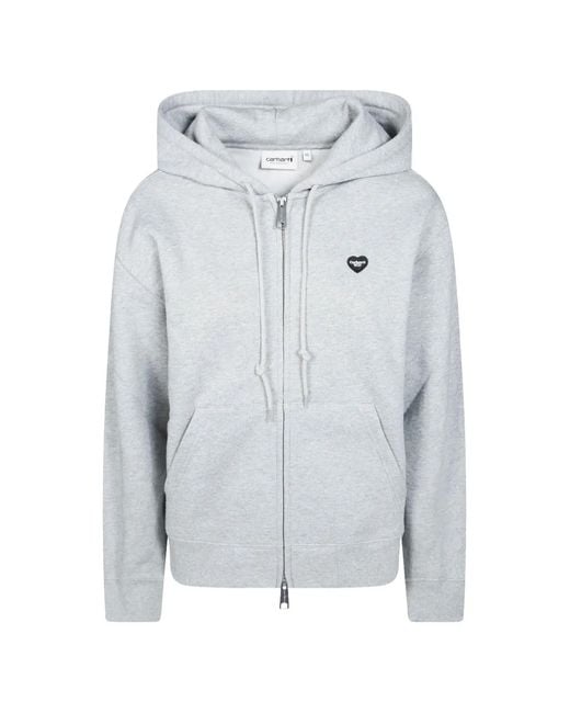 Carhartt Gray Hooded Small Heart Patch Jacket