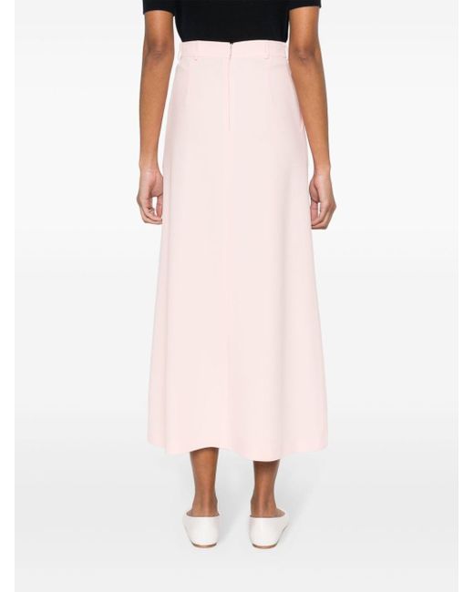Kiton Pink High-waist Midi Skirt