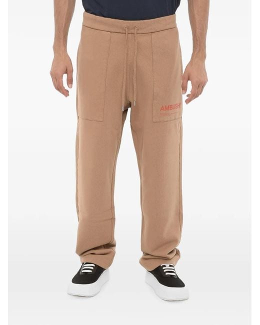 Ambush Natural Logo-Print Workshop Track Pants for men