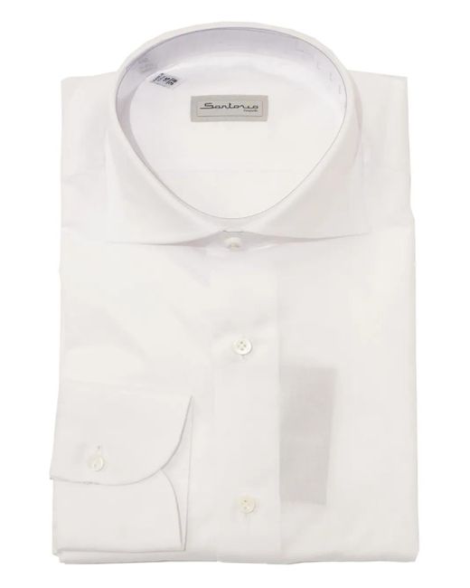 Sartorio Napoli White Cotton Poplin Shirt for men