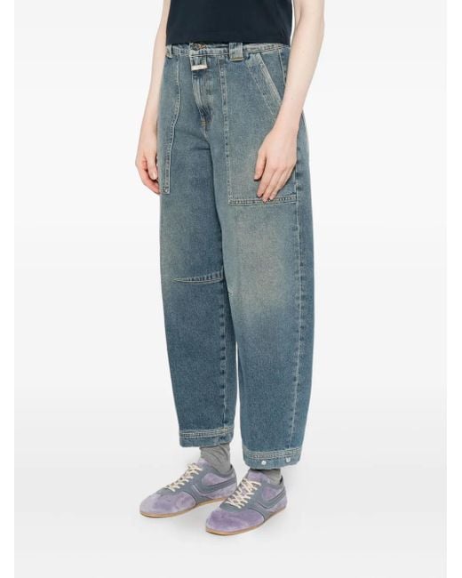 Closed Blue Rhannon Utility-Pocket Barrel Jeans