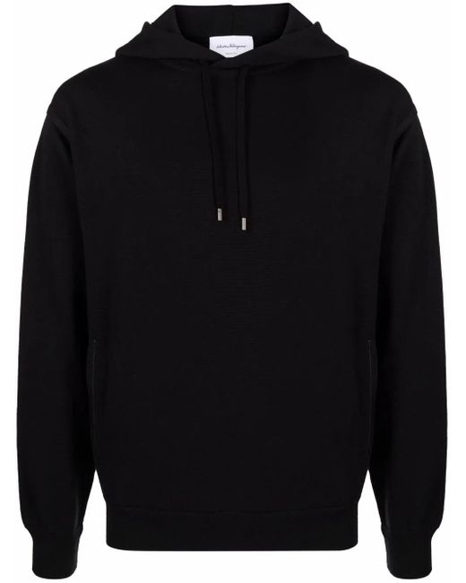 Ferragamo Blue Long-sleeved Cotton Hoodie for men