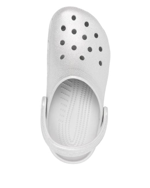 CROCSTM White Classic Glitter Clogs