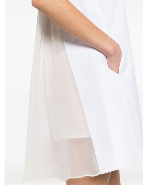 Sacai White Pleated Mini Dress