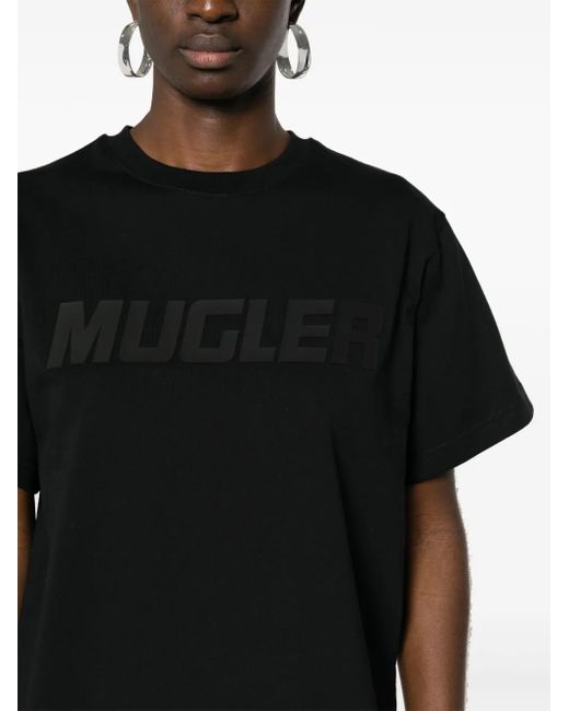 Mugler Black Cotton Jersey Top