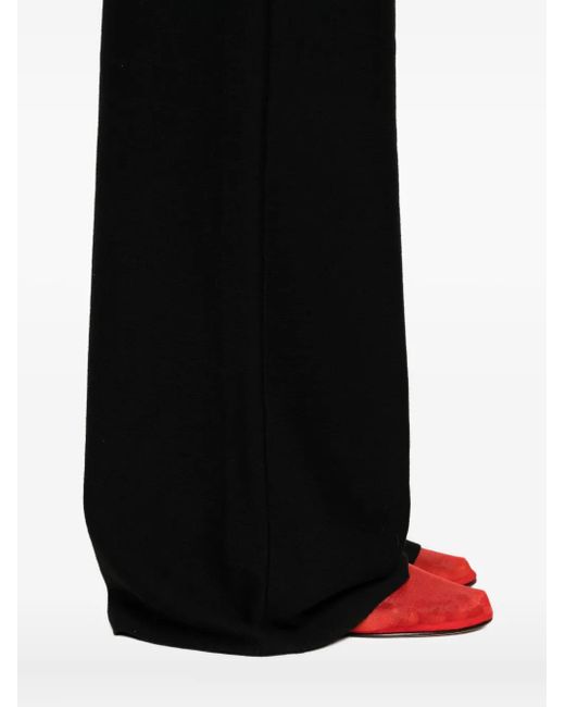 Eric Bompard Black Elastic-Waist Palazzo Pants